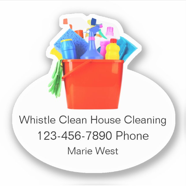 House Cleaning Business Contact Stickers (Front)