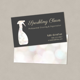 House Cleaning Cleaner Bokeh Spray Bottle Business Card