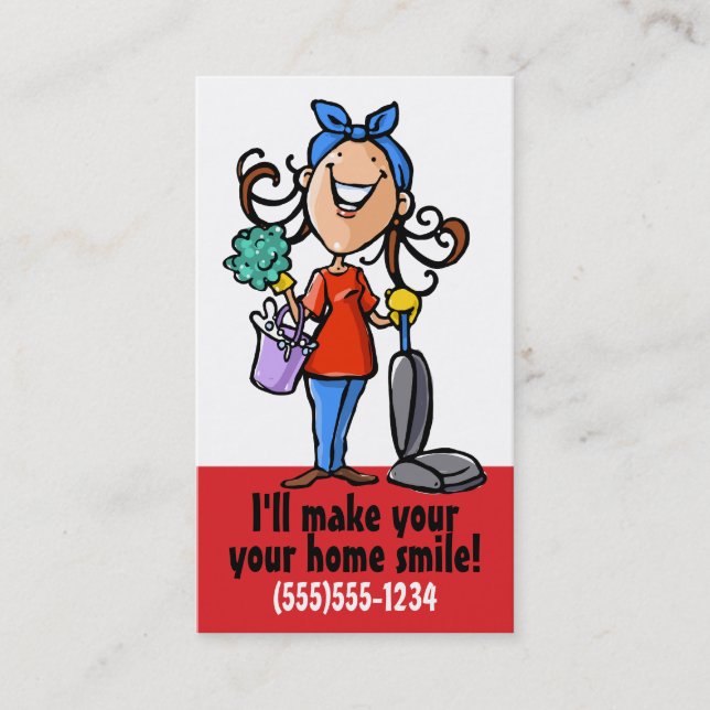 House Cleaning. Cleaner Promotional business card (Front)
