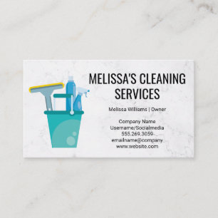 House Cleaning   Cleaning Products Bucket Business Card