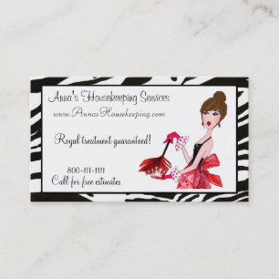 House Cleaning Diva / Dark Hair Business Cards