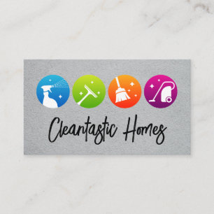 House Cleaning Equipment   Cleaning Icons Business Card