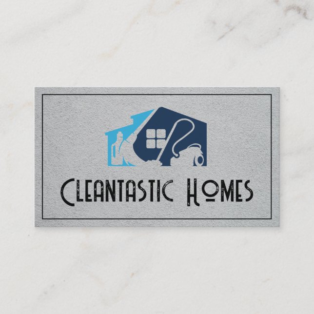 House Cleaning Equipment | Cleaning Logo Business Card (Front)