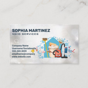 House Cleaning Equipment   Maids   Janitors Business Card