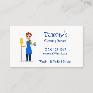House Cleaning Girl Service Business Card