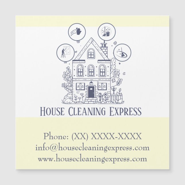 House Cleaning Home Services Charming Business Car (Front)