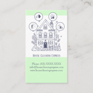 House Cleaning Home Services Charming Business Car Business Card