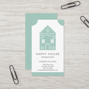 House Cleaning Home Services Charming Business Card