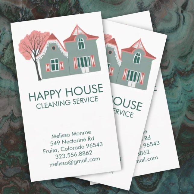 House Cleaning Home Services Charming Business Card (Creator Uploaded)