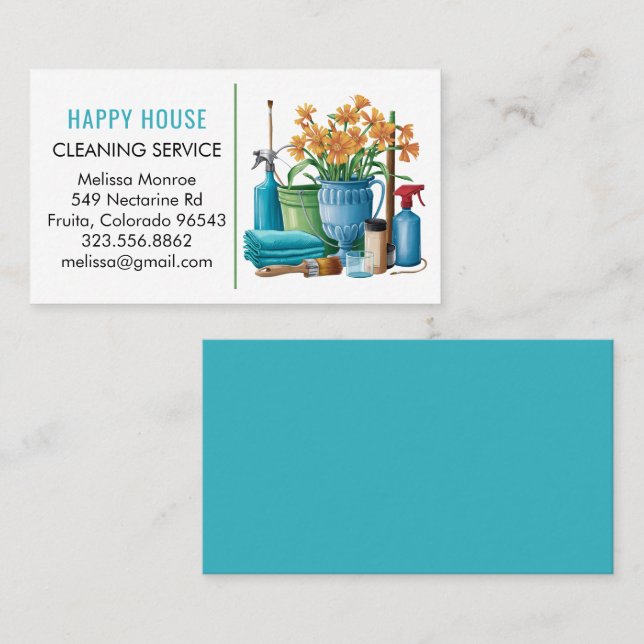 House Cleaning Home Services Charming  Business Card (Front/Back)