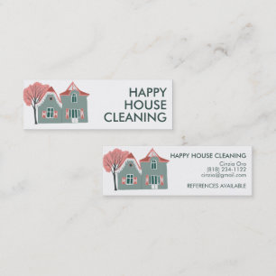 House Cleaning Home Services Charming Cute Mini Business Card