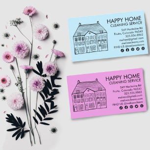 House Cleaning Home Services Charming Janitorial Business Card