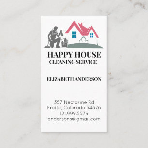 House Cleaning Home Services Custom Charming Business Card