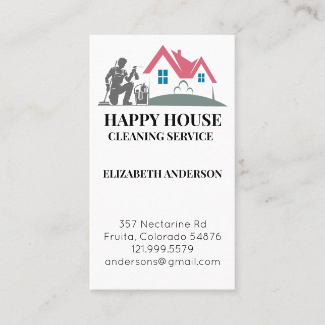 House Cleaning Home Services Custom Charming  Business Card (Front)