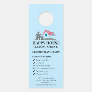 House Cleaning Home Services Custom Charming  Door Hanger