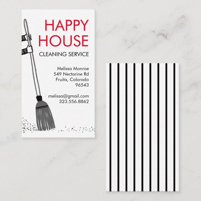 House Cleaning Home Services Janitorial Supplies Business Card (Front/Back)