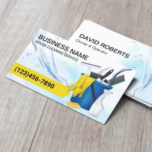 House Cleaning Housekeeping Clean Water Flows Business Card