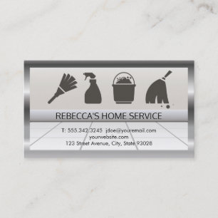 House Cleaning Icons   Floor Business Card