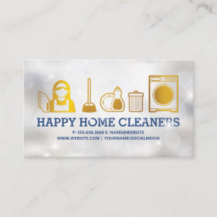 House Cleaning Icons   Sparkles Business Card
