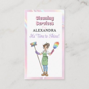 House Cleaning Lady Maid Service Modern Business Card