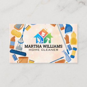 House Cleaning Logo   Cleaner Equipment Business Card