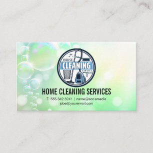 House Cleaning Logo   Janitorial Services Business Card