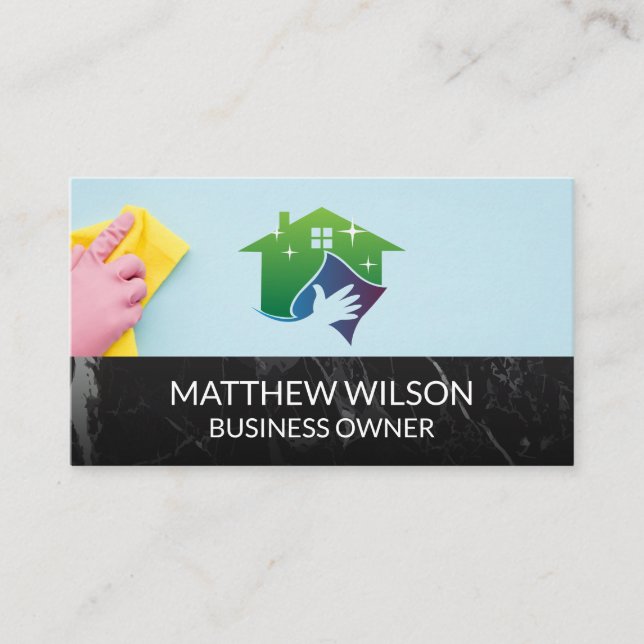 House Cleaning Logo | Maid Business Card (Front)