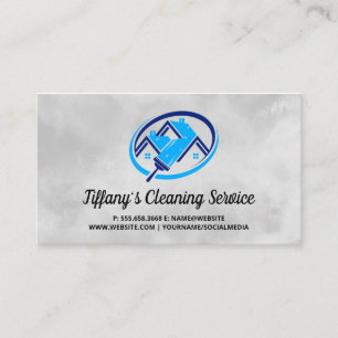 House Cleaning Logo Maid Janitor Business Card