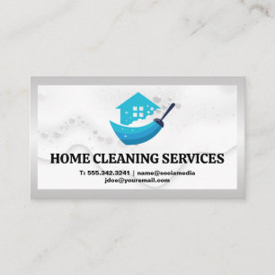 House Cleaning Logo   Soap Suds Bubbles Business Card