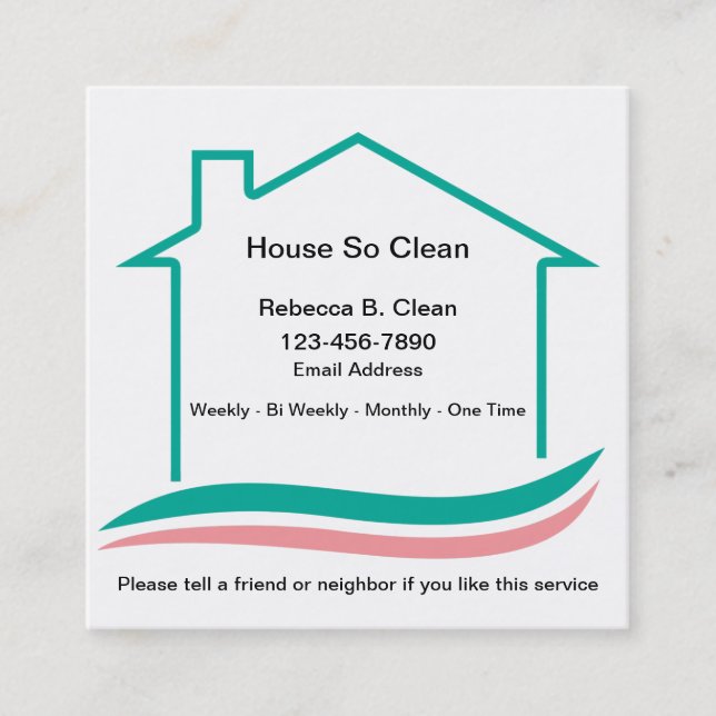 House Cleaning Maid Bold Modern Business Cards (Front)