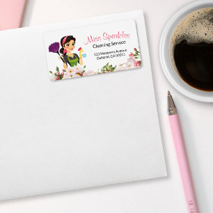 House Cleaning Maid Service Floral Business Label