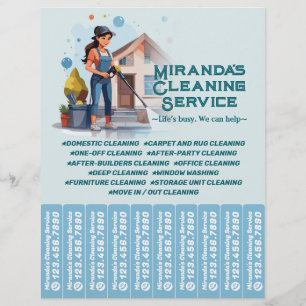 House cleaning Maid Service Flyer Tear Off Strips
