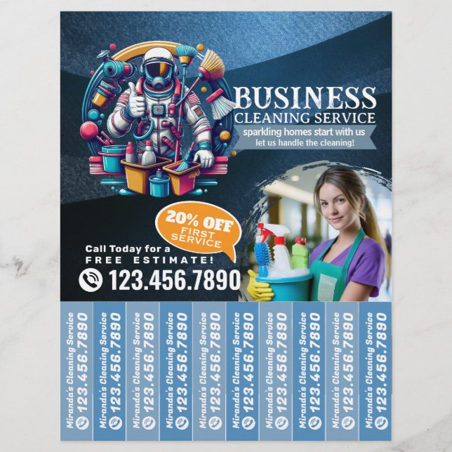 House cleaning Maid Service Flyer Tear Off Strips (Front)