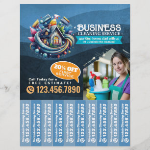 House cleaning Maid Service Flyer Tear Off Strips