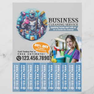 House cleaning Maid Service Flyer Tear Off Strips