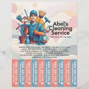 House cleaning Maid Service Flyer Tear Off Strips