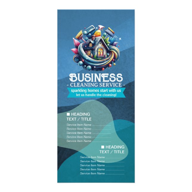 House Cleaning Maid Service Housekeeping Price Rack Card (Front)