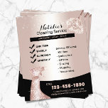 House Cleaning Modern Rose Gold Maid Service Flyer<br><div class="desc">Home Cleaning Modern Rose Gold Maid Service Flyers.</div>