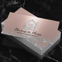 House Cleaning Modern Rose Gold & Silver Glitter