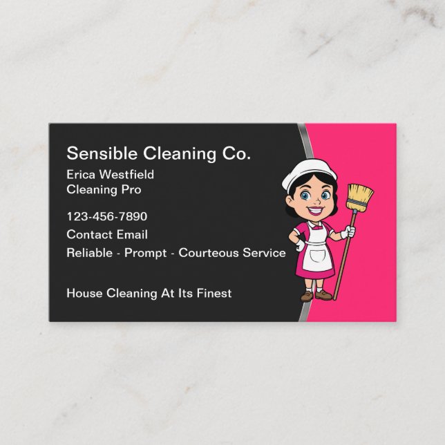 House Cleaning Modern Simple Business Card (Front)
