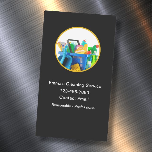 House Cleaning Modern Simple Magnetic Business Card (Creator Uploaded)