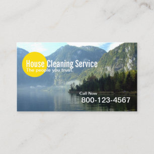 House Cleaning Mountain Lake Professional Business Card