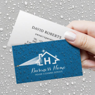 House Cleaning Pressure Washing Monogram Logo Business Card