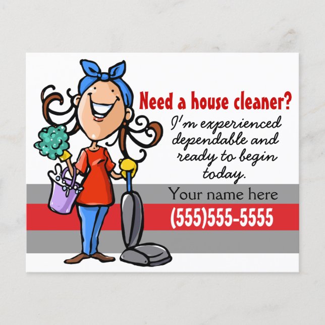 House Cleaning promo 4x5 card (Front)