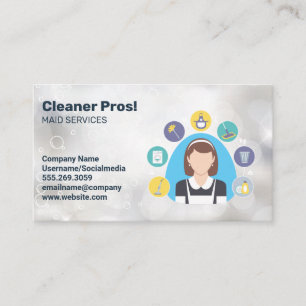 House Cleaning Pros   Maids   Janitors Business Card