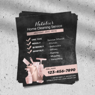 House Cleaning Rose Gold Chalkboard Housekeeping  Flyer