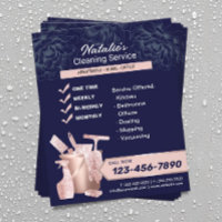 House Cleaning Rose Gold Housekeeping Navy Floral