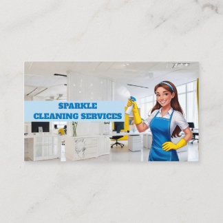 House Cleaning Service Business card Green Maid