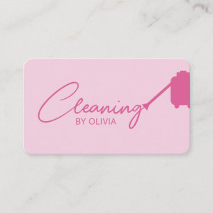 House Cleaning Service Business Card I Modern Pink