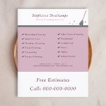 House Cleaning Service Flyer<br><div class="desc">A Flyer in pink and grey tones with an illustration of a broom and its stars. It is fully customisable and can be suitable for activities such as house cleaning,  janitorial,  maid,  etc.</div>